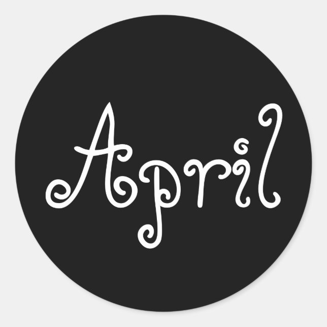 April Baby Doll Black Round Sticker von Janz (Vorderseite)