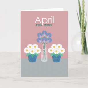 April Birth Blume Grußkarte Dankeskarte