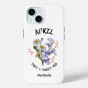 APRIL Birth Month Blume Individuelle Name Case-Mate iPhone Hülle