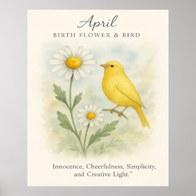 April Birthday Bible Verse Cross and Resurrection  Poster (Vorne)