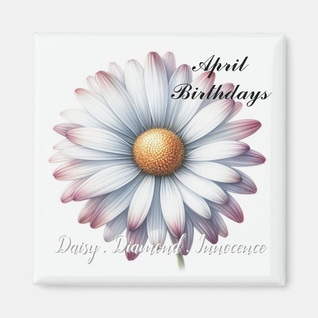 April Birthstone Daisy Diamond Magnet (Vorne)