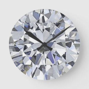 April Birthstone - Diamant-Uhr Runde Wanduhr