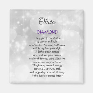 April Birthstone Diamond Design Magnet