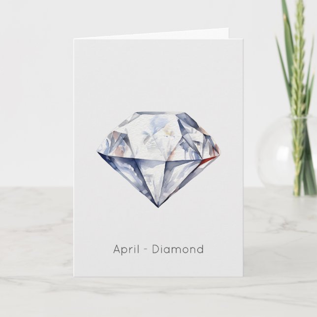 April Birthstone Diamond Happy Birthday Card Karte (Vorderseite)