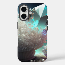 April Birthstone Diamond Quarz Crystal Pearls iPhone 16 Hülle
