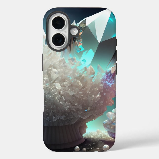 April Birthstone Diamond Quarz Crystal Pearls Case-Mate iPhone Hülle (Rückseite)