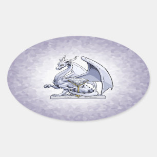 April - Birthstone Drache: Diamond Ovaler Aufkleber