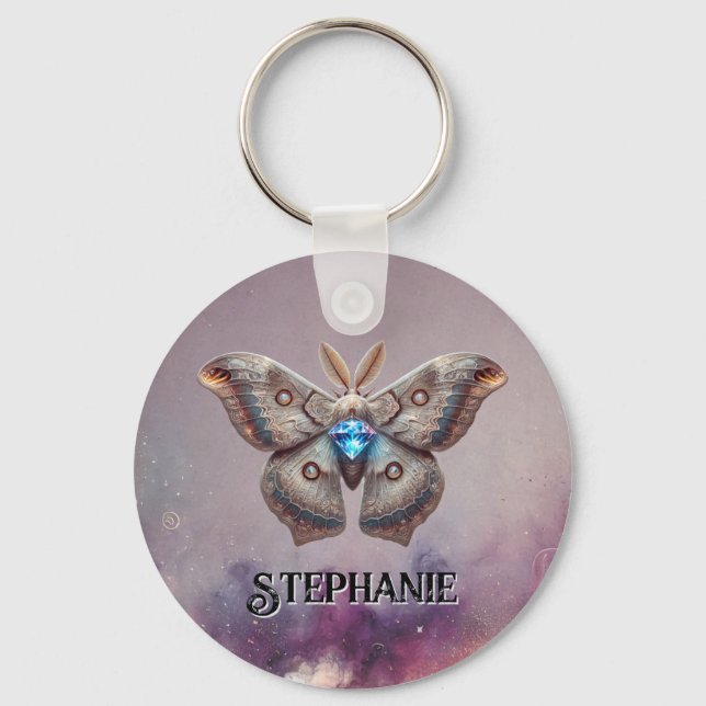 April Birthstone Schlüsselanhänger - Diamond Moth  (Vorderseite)
