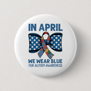 April Blue Outfit zur Sensibilisierung für Autismu Button