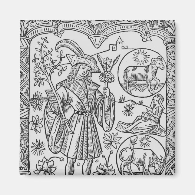 April, Blume, Aries Magnet (Vorne)