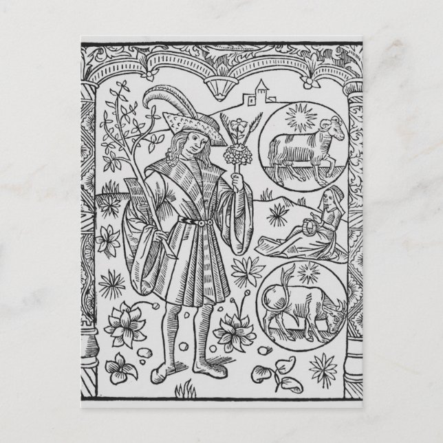 April, Blume, Aries Postkarte (Vorderseite)