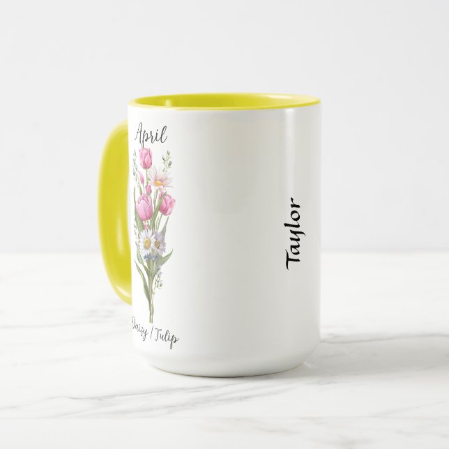 April Blume Daisy und Tulip Tasse (Vorderseite Links)