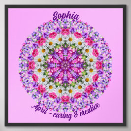 April Blume Personalisiertes Zitat Kinder Kinderzi Poster