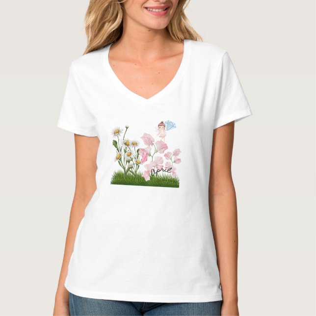 April Blume und Stein T-Shirt (Vorderseite)
