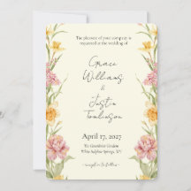 April-Blüten-Garten-Narzissen-Hochzeitseinladung