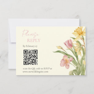 April-Blüten-Garten-Narzissen-RSVP-Karte RSVP Karte