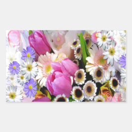 April Bouquet Rechteckiger Aufkleber