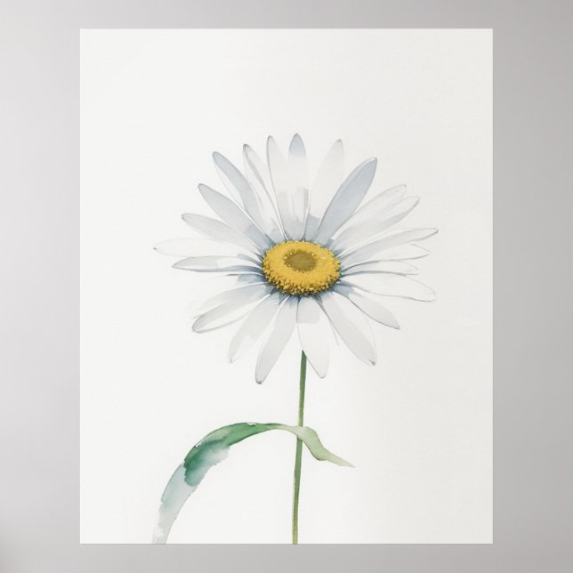April Daisy Birth Blume Poster (Vorne)