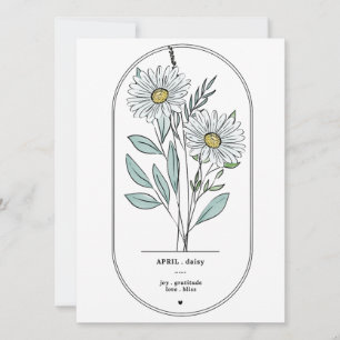 April Daisy Birth Blume Print