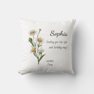 April Daisy Personalisierter Geburtstag Kissen