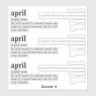 April Definition Geburtstag Aufkleber