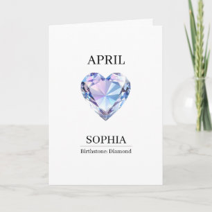 April-Diamant-Personalisierter Geburtstag Karte