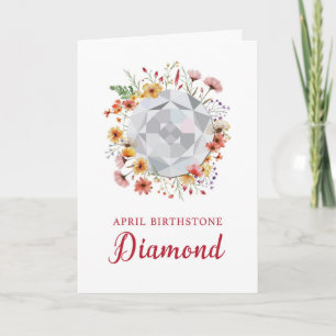 April Diamond Geburtstag mit Wildblumen Karte