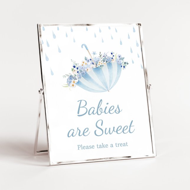 April Dusche bringen Mai Blume Babys sind süß Poster (Boy April Shower Bring May Flowers Baby Shower Babies are Sweet Sign)