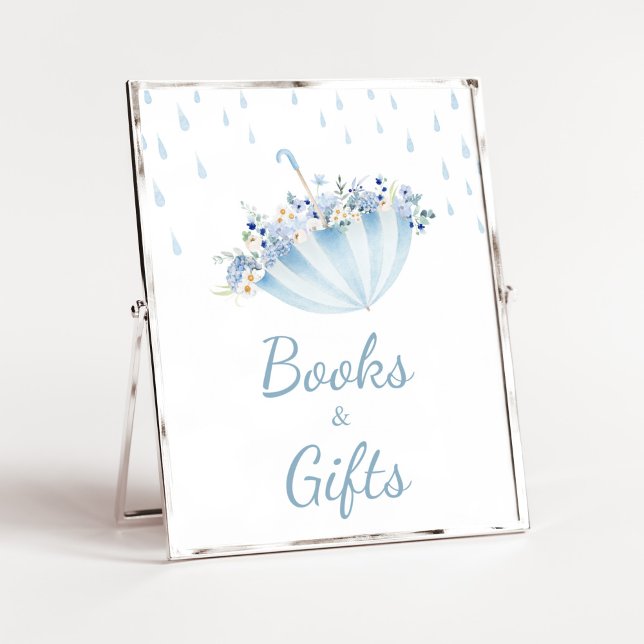 April Dusche bringen Mai Blume Bücher und Geschenk Poster (Boy April Shower Bring May Flowers Baby Shower Books and Gifts Sign)