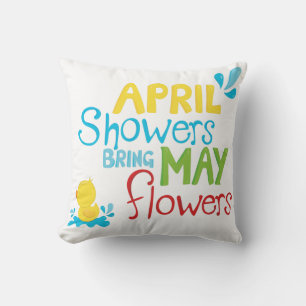 April Dusche bringen Mai Blume Kissen