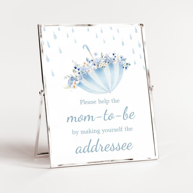 April Dusche bringen Mai Blume Umschlag Station Poster (Boy April Shower Bring May Flowers Baby Shower Envelope Station Sign)