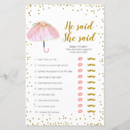 April Dusche Er sagte, sie sagte Game Card