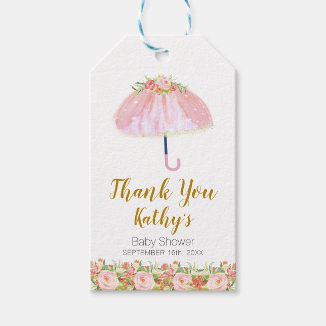 April Duschen bringen Mai Blume Danke Tag Geschenkanhänger (Vorderseite)