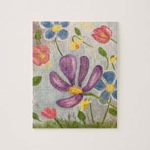 April Duschen. farbig, Abstrakt und blumenreich Puzzle