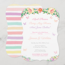 April Duschen Mai Blume Girl Pastel Baby Dusche