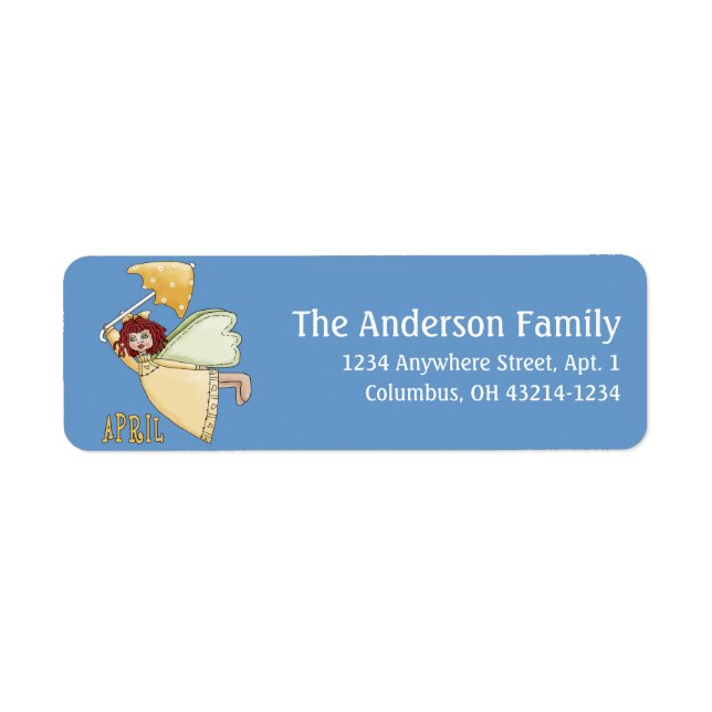 April Engel der MonatsRücksendeadressen-Aufkleber (Vorne)