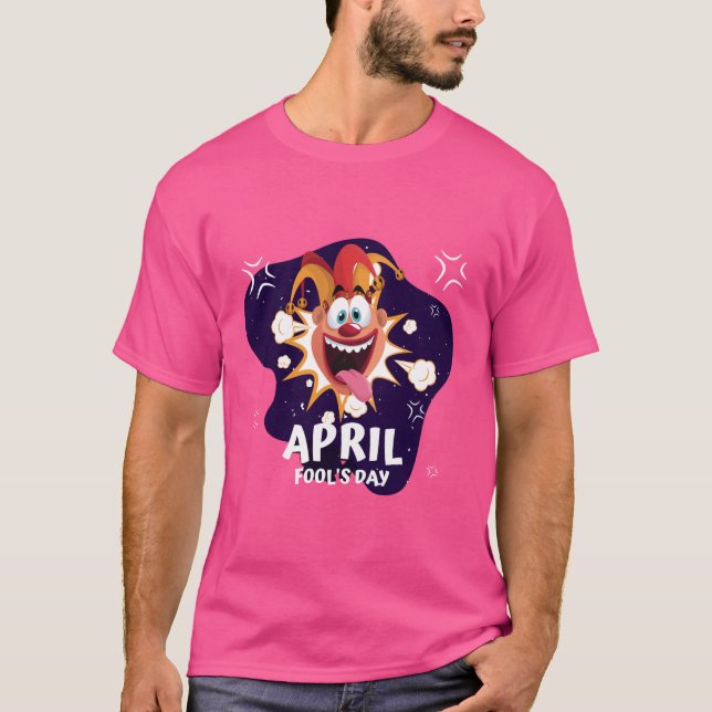 April-Fool-Day Clown - Funny Pink-T - Shirt (Vorderseite)