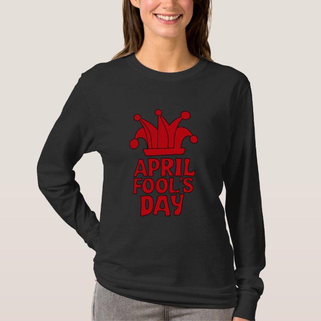 April Fools' Day 2025, Funny Prankster Jester Hat T-Shirt (Vorderseite)