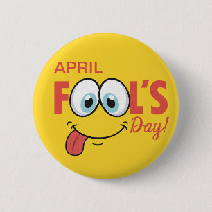 April Fool's Day Happy Funny Face Urlaub Button