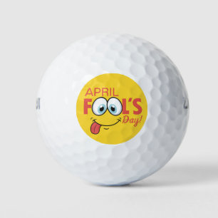 April Fool's Day Happy Funny Face Urlaub Golfball