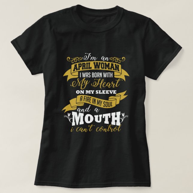 April-Frauen-Geburtstags-T - Shirt (Design vorne)