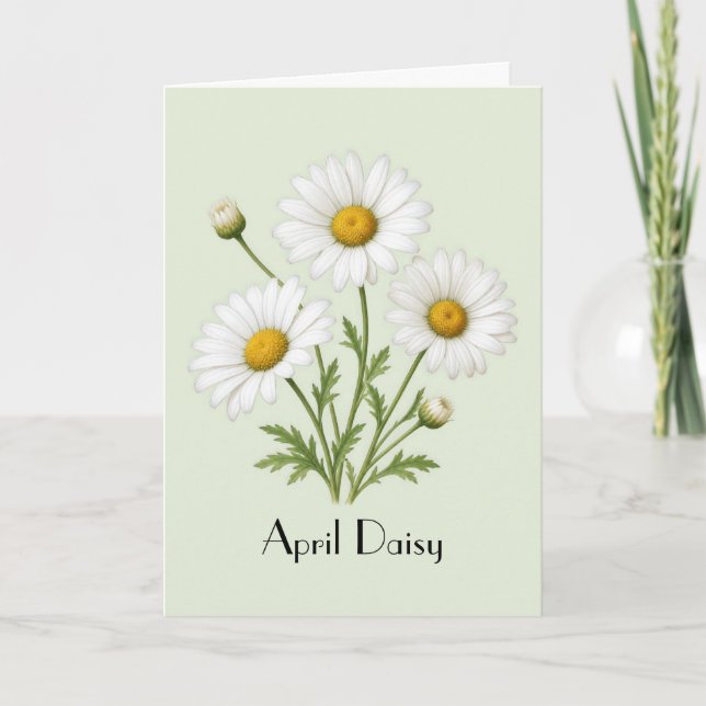 April-Gänseblümchen-Gruß Karte (Vorderseite)