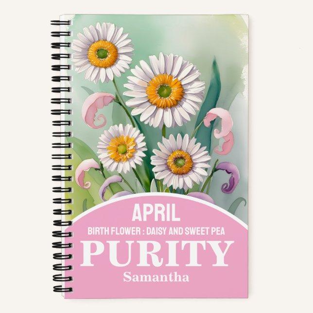 April Geburtsmonat Blume Christlich Journal Notizbuch (Vorderseite)