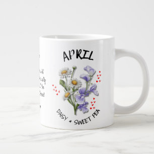 APRIL Geburtsmonat Blume Christlicher Individuelle Jumbo-Tasse