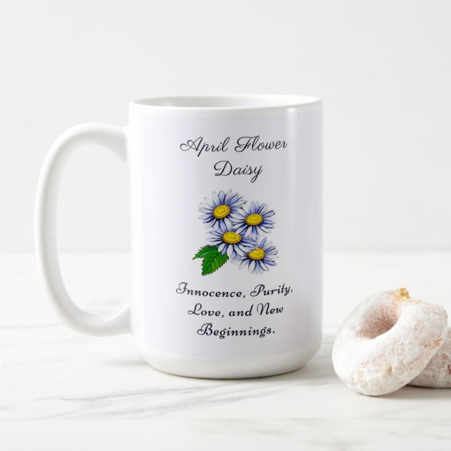 April Geburtsmonat Blume Daisy Fresh Kaffeetasse (Mit Donut)