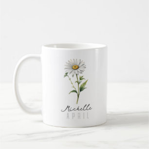 April Geburtsmonat Blume mit/Name - Daisy Kaffeetasse