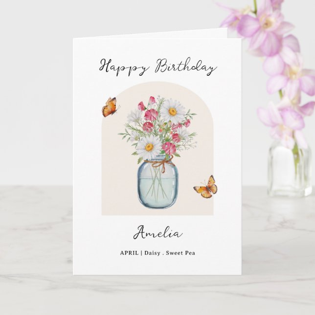 April-Geburtsmonats-Blumen-Geburtstag Karte (Orchidee)