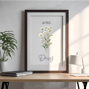April-Geburtsmonats-Gänseblümchen-Blumen Poster