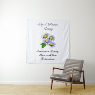 April-Geburtsmonatsblume Gänseblümchen Frisch und Wandteppich
