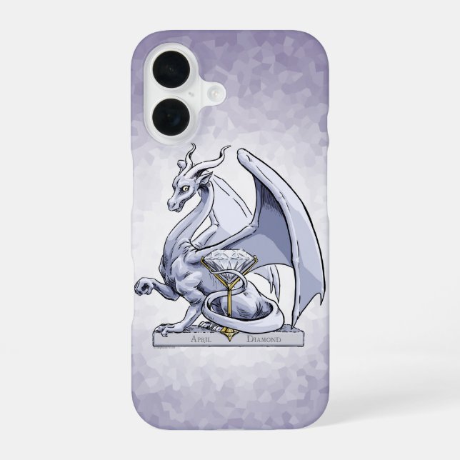 April Geburtsstein-Drache: Diamond Case-Mate iPhon iPhone 16 Hülle (Rückseite)